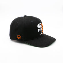 Load image into Gallery viewer, SNAPBACK - SF//SF BLACK WITH WHITE &amp; ORANGE
